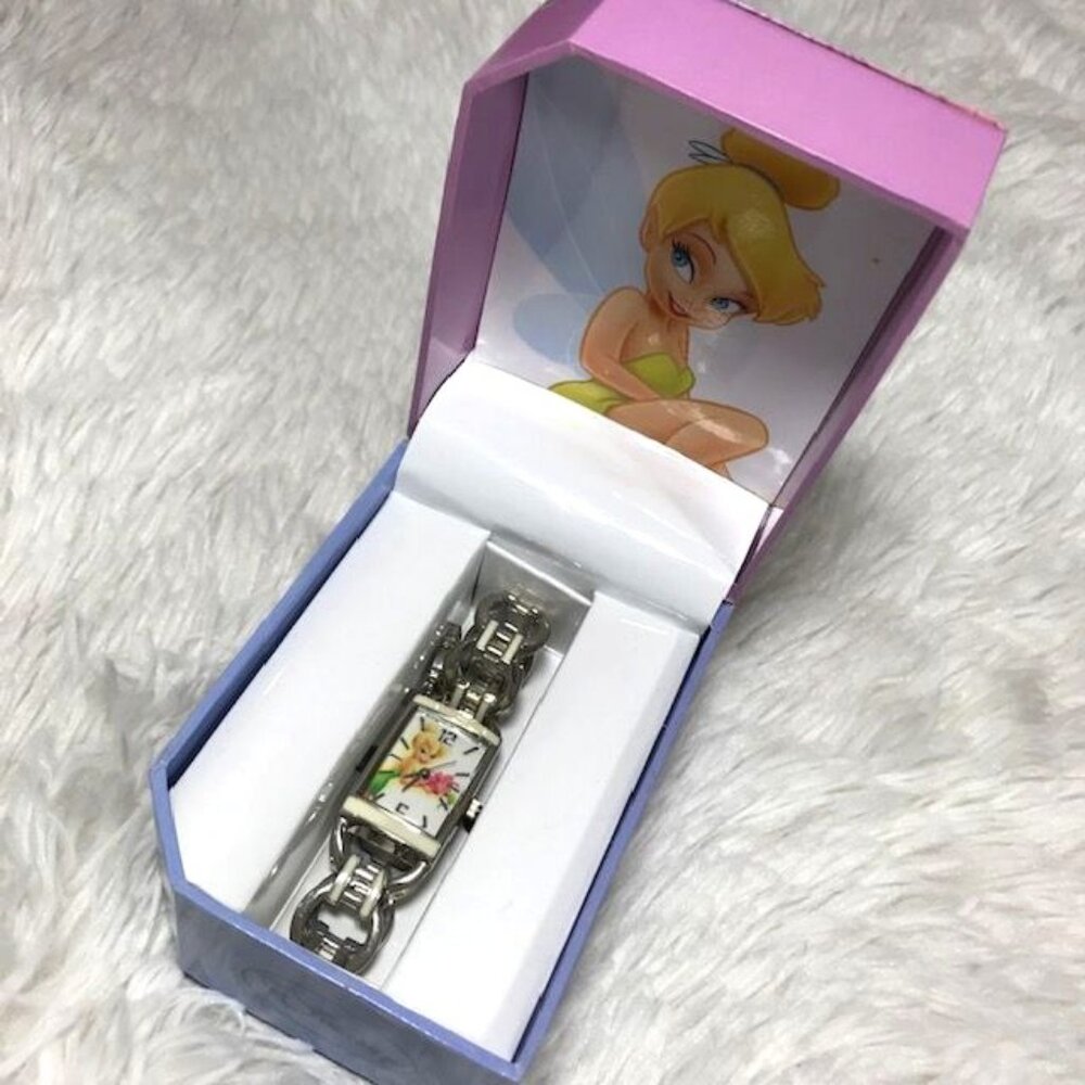 Disney Tinkerbell Enamel Link Charm Dangle Bracelet Watch